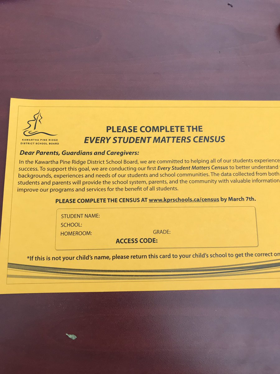 Please take some time this weekend to complete the Every Student Matters Census! The information will help us improve our programs and services for our students! Look for the postcard that came home!!
