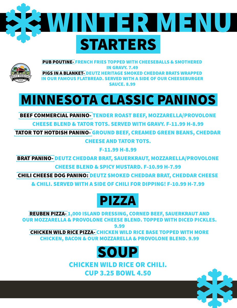 Though it feels like winter is going to never end, our Winter Menu will be coming to an end soon. Get in and order your favs while you still can! #wintersucks #paninosrock