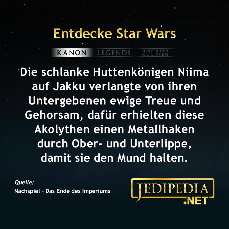 jedipedia's tweet photo. Klingt etwas radikal.
https://t.co/bdVTBVcuRS
#Jedipedia #EntdeckeStarWars #Niima #Jakku #Hutt #HuttQueen #Loyalty #Treue #Akolyth #ShutUp #ShutYourMouth #Aftermath #Nachspiel #DasEndeDesImperiums #EmpiresEnd https://t.co/dJYuSosFiU