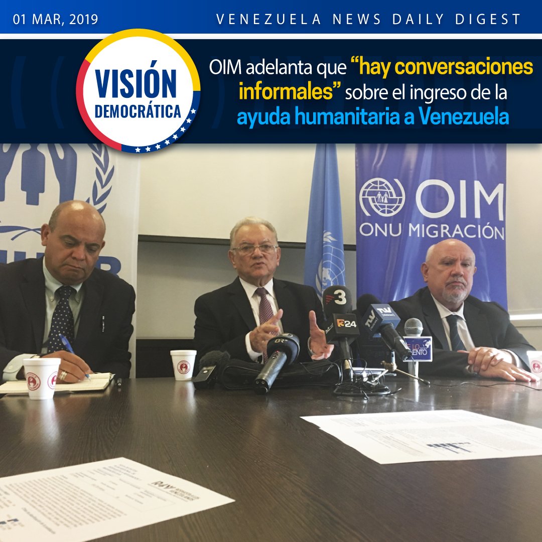 VisionDem's tweet photo. #NewsDailyDigest | El representante especial conjunto de la @OIMSuramerica, Eduardo Stein, adelantó que actualmente existen “conversaciones informales” para coordinar el ingreso de algunas formas de ayuda humanitaria a Vzla . Más info ➡https://t.co/AfFSmQwA69 ¡Suscríbete! https://t.co/1leg4s6dYF
