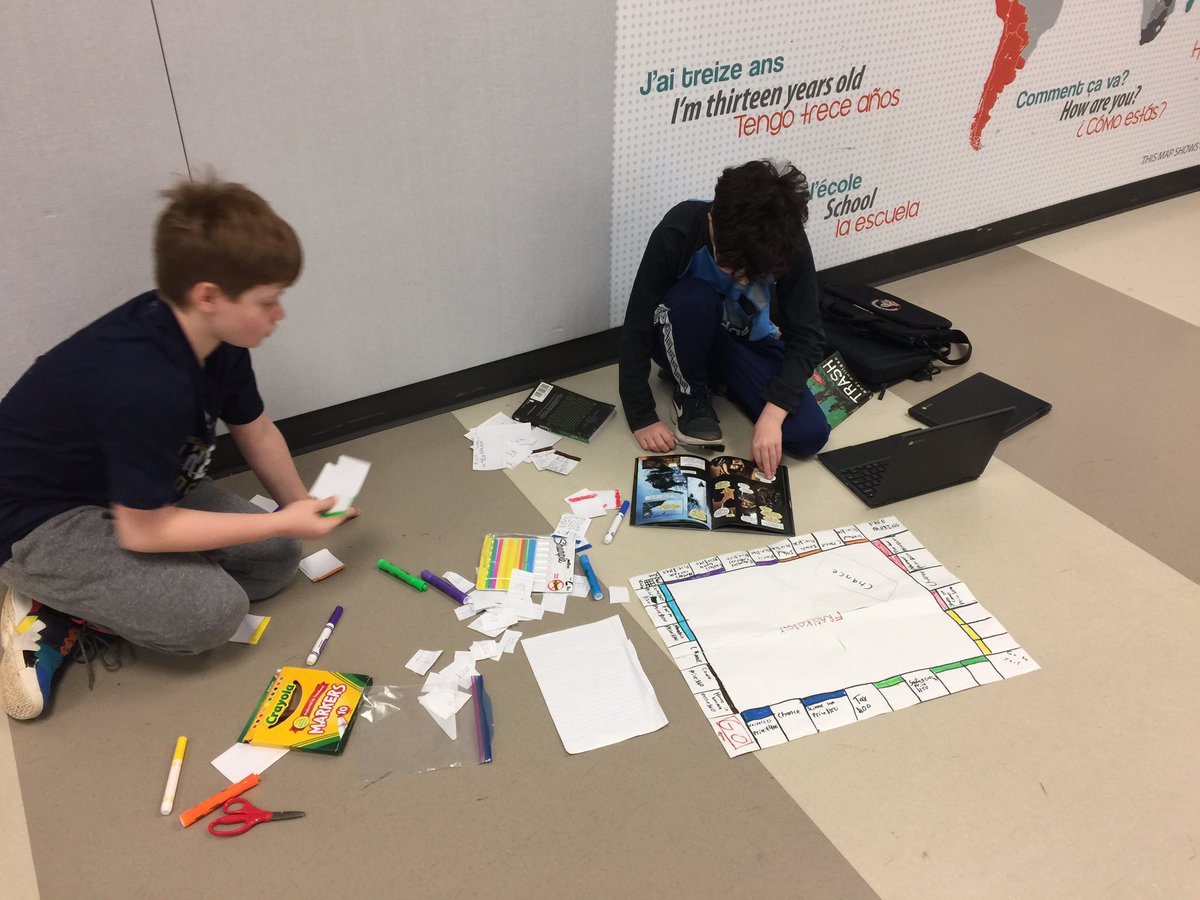 Creating “Frankopoly” based on the class in graphic novel “Frankenstein”. Students are loving this classic unit! @caseywolfer <a href="/109Caruso/">Caruso Middle School</a>