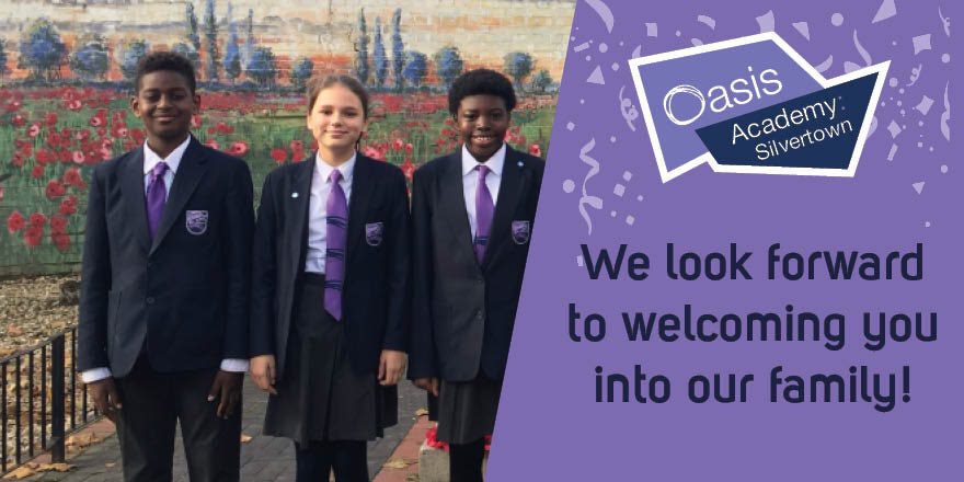 Welcome to all the Year 6s who have been offered a place at Oasis Silvertown for September 2019!
