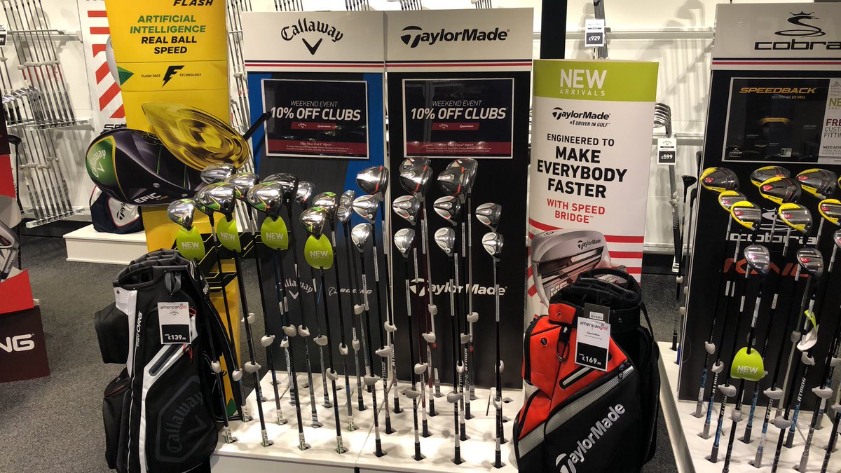 AG_Oxford's tweet photo. 🚨🚨 🚨weekend offers 🚨🚨🚨pop on down to @AG_Oxford this weekend, 10% off the brand new @TaylorMadeGolf and @CallawayGolfEU products. Give us a call to book in for a custom fit or pop in and see us.@OxfordGolf #deals #newseason https://t.co/LvCMvWi5XA