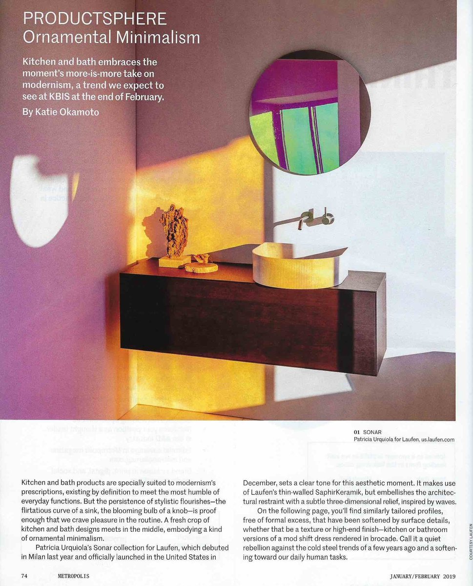 🇺🇲  To set the tone for this season’s trends is BuzziMood by <a href="/CoryGrosser/">Cory Grosser</a> and Sonar by <a href="/PUrquiola/">Patricia Urquiola</a> for @LaufenBathrooms on the latest issue of <a href="/MetropolisMag/">Metropolis Magazine</a> A special thanks to editor <a href="/katiesachi/">Katie</a> for the feature!