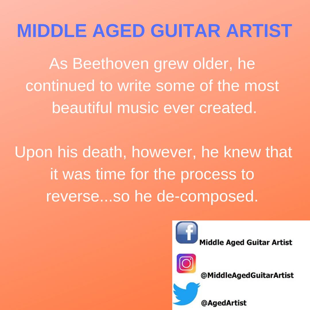 AgedArtist's tweet photo. Would you say this joke is a "classic"?   I imagine it is better than me going Bach to singing... at least until I can get a Handel on things... 

#MAGA #acousticguitar #guitarcovers #musicjokes #midlifecrisis #middleaged #MiddleAgedGuitarArtist #Beethoven #Bach #Handel #funny https://t.co/QcXConpJHR