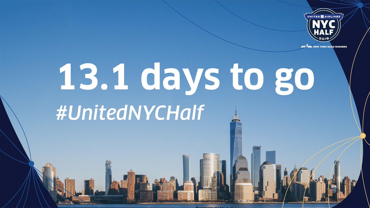 united's tweet photo. The #UnitedNYCHalf is exactly 13.1 days away. This tweet goes out to the runners who’ve spent months waking up early to train for race day. We’ll see you at the finish line on Sunday. https://t.co/2ALDBP7gRP