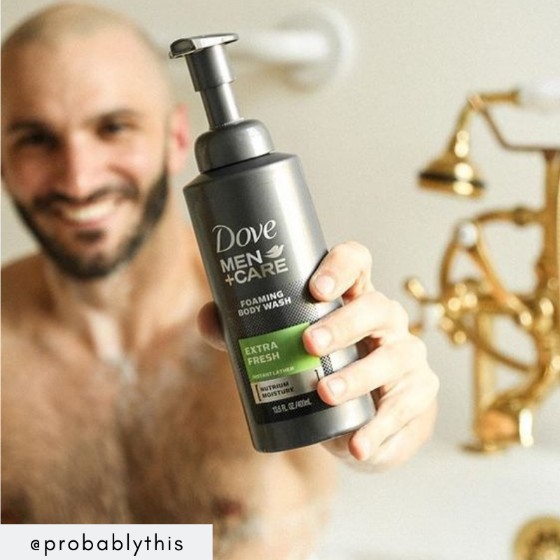 Men need awesome body wash, too! Dove Men+Care Instant Foaming Body Wash easily freshens, cleanses and hydrates skin all while providing a #FoamParty in the shower. Just #PumpFoamHydrate! Check out <a href="/probablythis/">Probably This</a> loving it! clvr.li/ProbablyThisDo… #DoveMenPartner @dovemencare