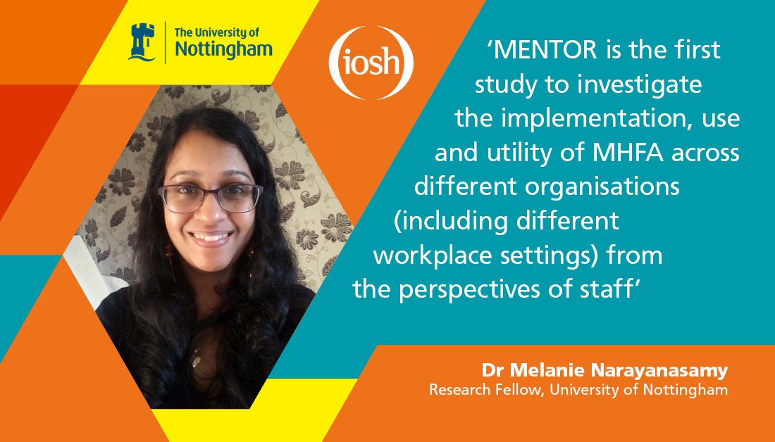 IOSH (@iosh_tweets) on Twitter photo Want to learn more about our recently published study, Mental Health First Aid in the Workplace: A feasibility study? Dr Melanie Narayanasamy will be presenting on <a href="/MENTOR_Study/">MENTOR research</a> at Health and Wellbeing on 05 March, at 9.55am. Find out more with <a href="/HWatWork/">Health & Wellbeing at Work 2025</a>: socsi.in/XtPyX Want to learn more about our recently published study, Mental Health First Aid in the Workplace: A feasibility study? Dr Melanie Narayanasamy will be presenting on <a href="/MENTOR_Study/">MENTOR research</a> at Health and Wellbeing on 05 March, at 9.55am. Find out more with <a href="/HWatWork/">Health & Wellbeing at Work 2025</a>: socsi.in/XtPyX