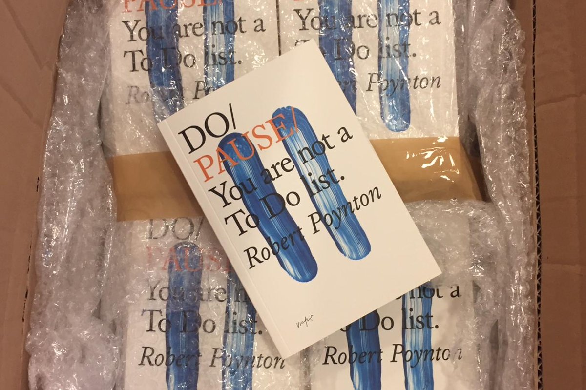 DoBookCo's tweet image. Hot off the press! Early copies of Do Pause arrived from the printer today - our first book for 2019. Out April - full details on our website soon. Congrats @robpoynton! #DoPause