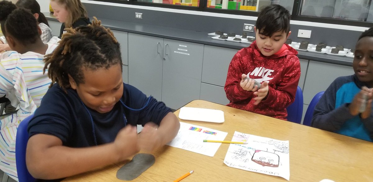mdavilacorey's tweet photo. After reading The Candymakers by Wendy Mass, we designed our own types of candy, and now we're making them out of clay.  @CoreyFADL @wenmass https://t.co/D7kKmeIzof