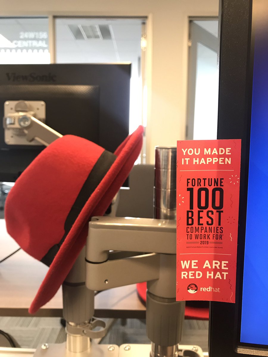 FlaimMariah's tweet photo. My daily reminder that I work for an amazing company! #weareredhat #redhatlife #opensource #ilovemyjob #fortune100topcompanies https://t.co/HnyB4YfcBc
