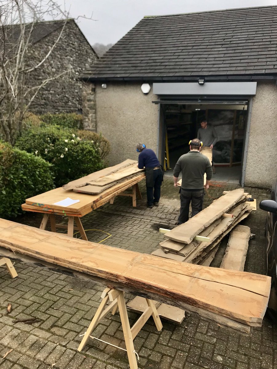 This morning’s delivery...a 3m long fumed oak dining table and 2.5m ash screen/room divider. Hard to believe but once they’ve worked their magic.. #trustme #traditionalskills #hardtobelieve #furnituremakers #lakedistrict #madeinbritain