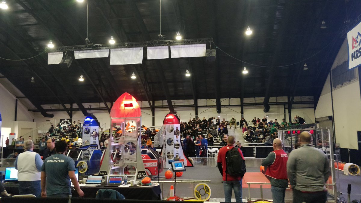 We are here at Fairgrounds to WIN. #frc #frcorange -Robokong 2493