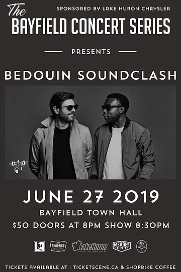 We are super happy to announce @bedouinsoundclash will take the stage this June 27 as part of @bayfieldconcertseries get your tickets while you can. 90 tickets in the smallest most intimate venue in Ontario. #canadasbest #bayfieldontario #intimatevenue #bigartistsmallvenue