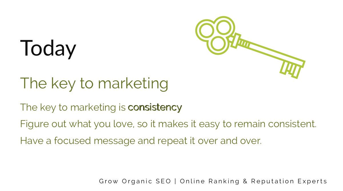 grow_organicSEO's tweet photo. Those who are successful at marketing aren’t the smartest or richest, they’re successful because they’re consistent.
I not only talk about organic engagement, but I use it everyday. The best marketers have a focused message &amp; repeat the same thing over &amp; over. 💚 #marketingtips https://t.co/Y4TDYOU43W