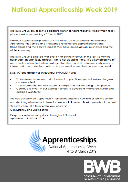 BWBCareers's tweet photo. All set for National Apprenticeship Week #NAW2019 #apprenticeships #engineering #bestCompanies2019 https://t.co/VZ9emVH3ww