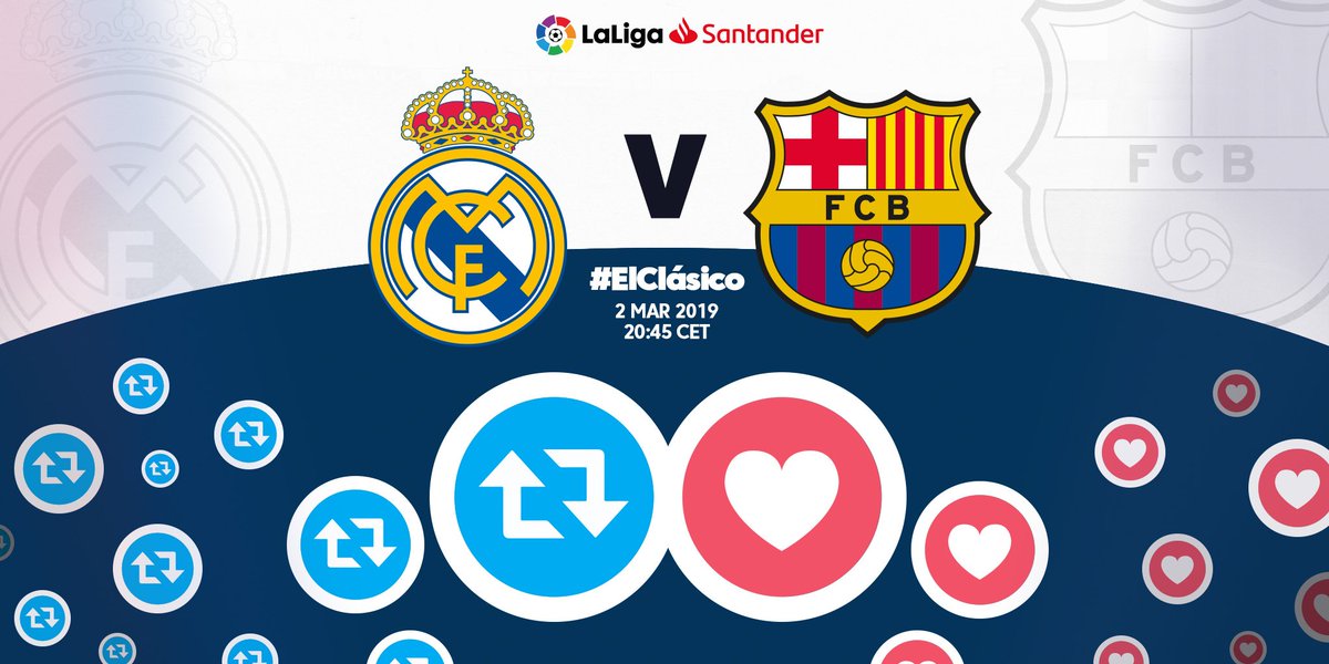 LaLiga's tweet photo. 🤔 ¿Quién gana #ElClásico? 🤔

🔁 @realmadrid 
❤ @FCBarcelona_es https://t.co/Ws0wcFW0j5