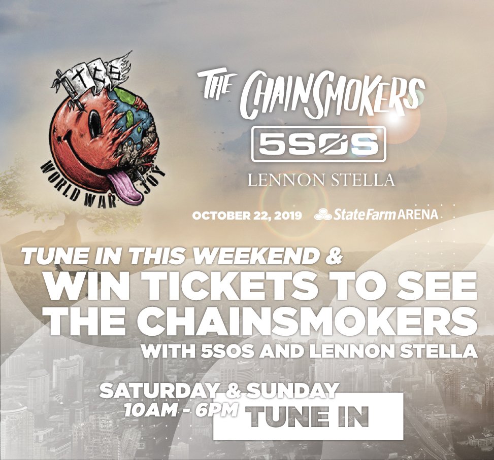 Q997Atlanta's tweet photo. Q100 is now Q99.7
“If Walls Could Talk” they would tell you that you should be seeing @5SOS and @TheChainsmokers! 😍 Tune in for your chance to win tickets to their tour at @StateFarmArena on October 22! #5SOSArmy 🎫 // @RachelRyanRadio https://t.co/s195SICsmV