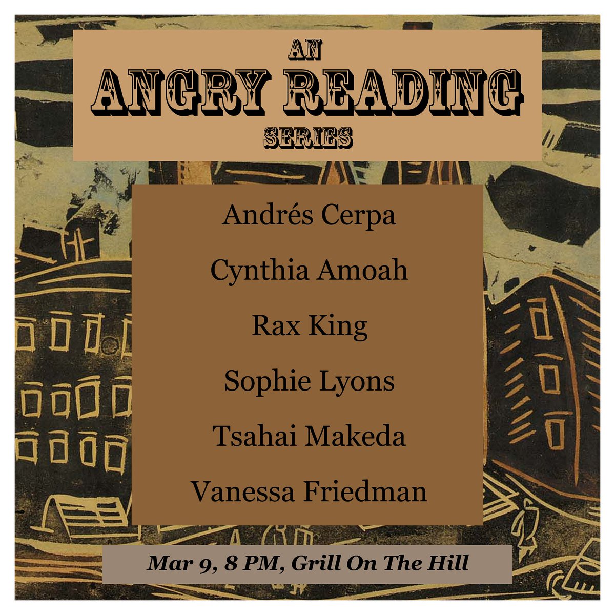 This month's art is all about celebrating Harlem through the brilliance of William H. Johnson. We're so humbled to occupy a small space in Harlem's great history.

We're back March 9 with <a href="/_AndresCerpa/">Andrés Cerpa</a> <a href="/RaxKingIsDead/">rax ‘levon honkers’ king</a> <a href="/PoetessCynthia/">Cynthia Amoah</a> <a href="/vanessapamela/">vanessa ✨</a>, Tsahai Makeda &amp; Sophie Lyons!