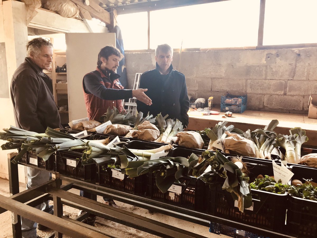lesaout_gael's tweet photo. Après midi à Pont-Scorff avec @Olivierallain22, VP Agriculture @regionbretagne, à la ferme de St-Urchaut gérée par l’association @OptimismLorient qui y a un beau projet de développement pr son activité maraîchère. En chiffres: 35 salariés en insertion, 400 paniers par semaine... https://t.co/EAi72JbQ7I