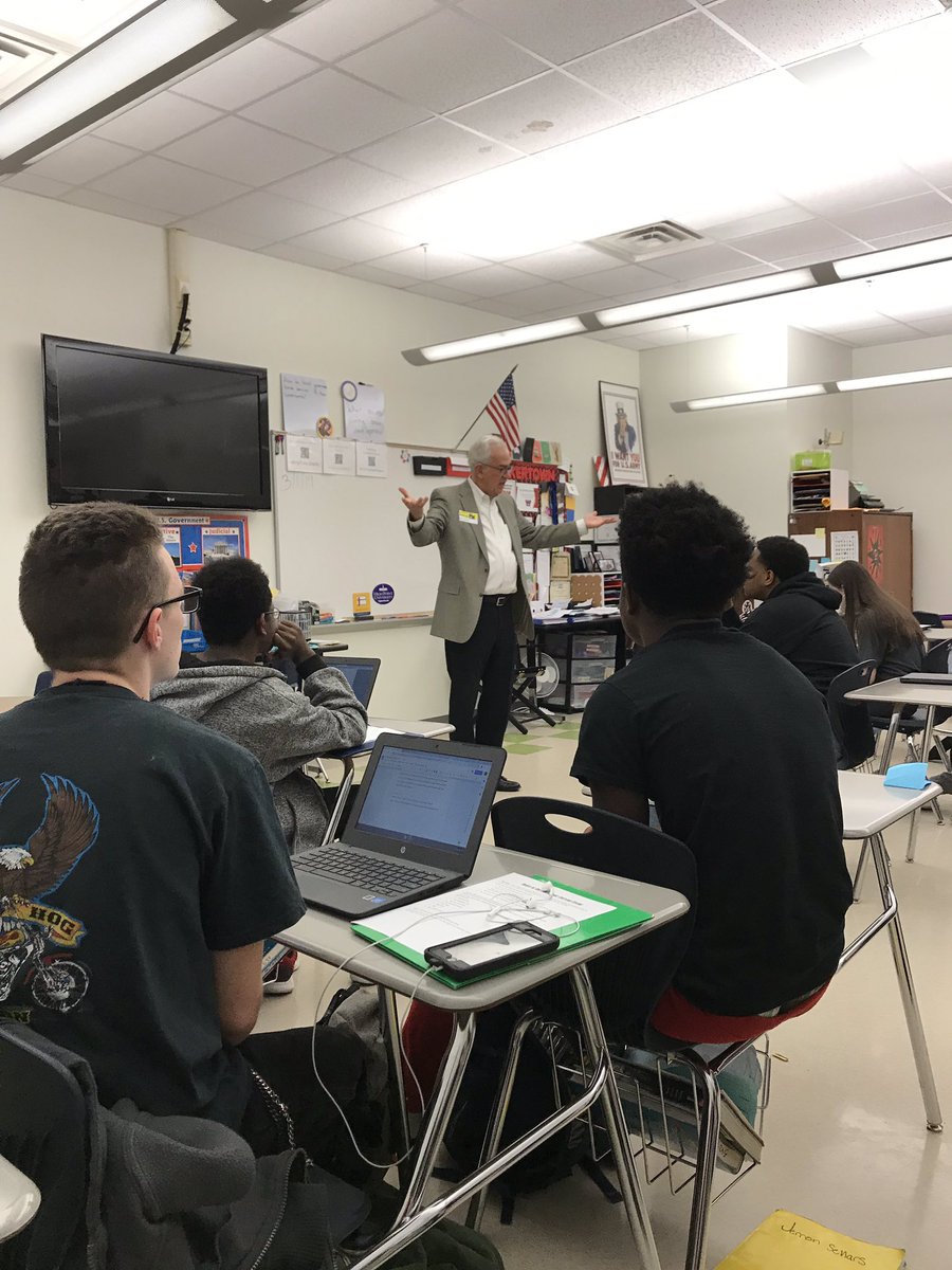 Great having @ForsythCountyNC Commissioner Dr. Don Martin speak to my Civics Students today @WalkertownHigh about local government!