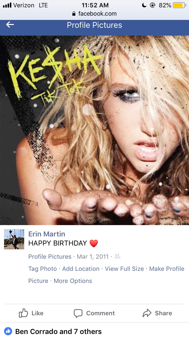 8th grade erin was obsessed with Kesha to say the least, happy birthday homie 