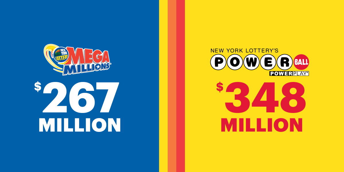 newyorklottery's tweet image. Experience the thrill of two #Jackpots! #Powerball is $348M &amp;amp; #MegaMillions is $267M, visit a local lottery retailer today!