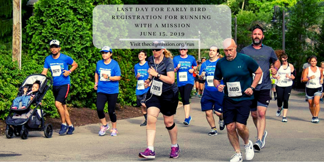 TheCityMission's tweet photo. Today is the last day for early registration! Join the #runningwithamission movement at an amazing price by signing up at https://t.co/VtoHf2mf4R. https://t.co/2W5VVo0Ljh
