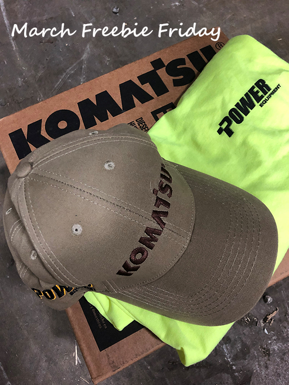 PowerEquipCo's tweet photo. Have you entered our March Freebie Friday? Hop over to our FB page https://t.co/qSPAHukiCK and get entered to win! #powerstrong #freebiefriday #spring #golf #construction #heavyequipment #springconstruction https://t.co/mDEGR1bnLb