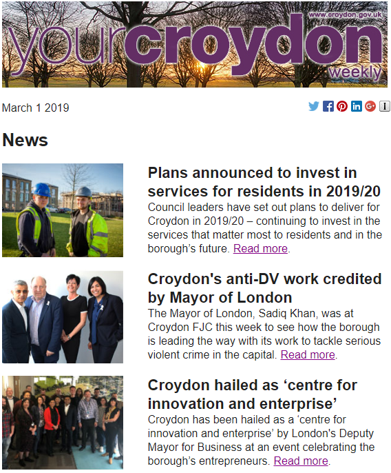 Budget set out, London Mayor visits FJC and Croydon hailed 'centre for innovation' - all this &amp; more in this week's #YourCroydonWeekly bit.ly/2GQvRRP