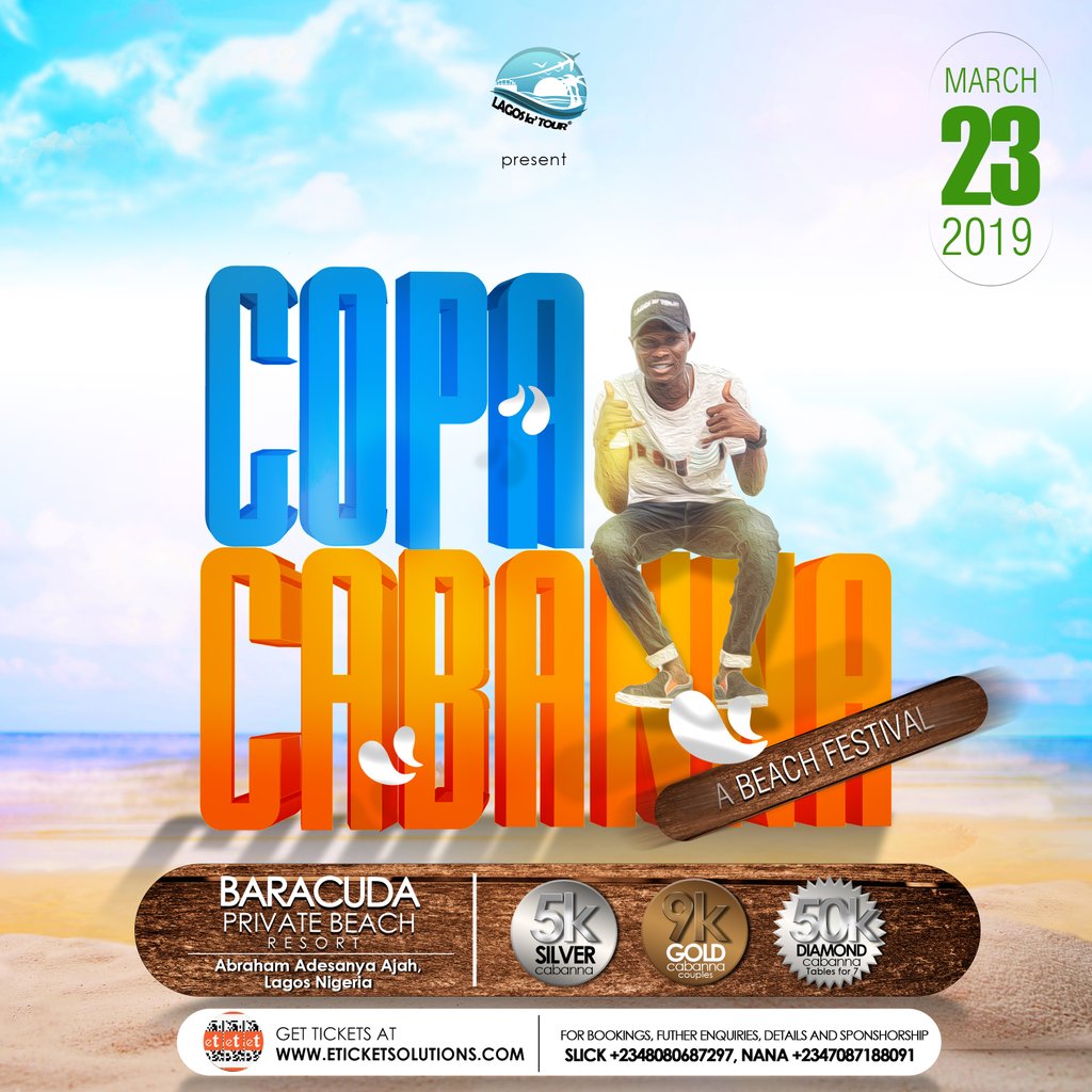 LagoslaTour1's tweet photo. It's the of March,,,,Let the Countdown begin...  It's all about #COPACABANNA 🔥 Festival On The Beach 🌊 https://t.co/zEQIyrqbik