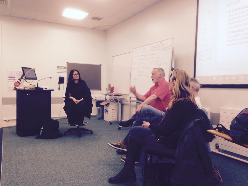 PPR_Org's tweet photo. Human Rights Monitors from Right to Work: Right to Welfare @QUBelfast today. Explaining the #RealJobsNow campaign & #PeoplesProposal campaign for a human rights checklist for social security decision makers. Tracy Meharg, Perm Sec @CommunitiesNI has the power to implement. https://t.co/iPHx65IZwK