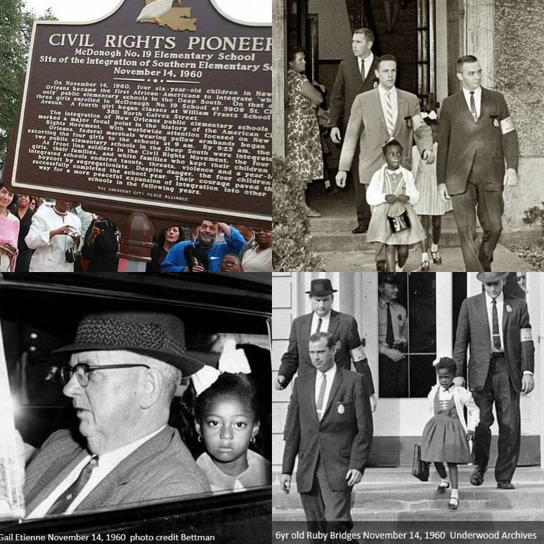 Diedra Meredith on Twitter: "11/14/1960 Four six year old girls became the first African Americans to integrate formerly all white schools in the Deep South. Leona Tate, Ruby Bridges, Tessie Prevost &amp;