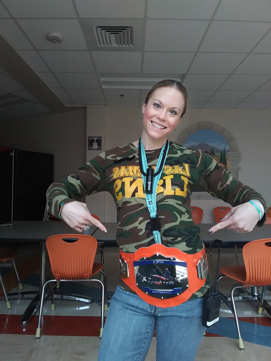 MelodyBurge's tweet photo. Our class got the most pledges last night so we won the APEX belt and a glow in the dark party!! Yay!
#ApexSTRONG 
#theNEISDway https://t.co/8bsumA4uPi