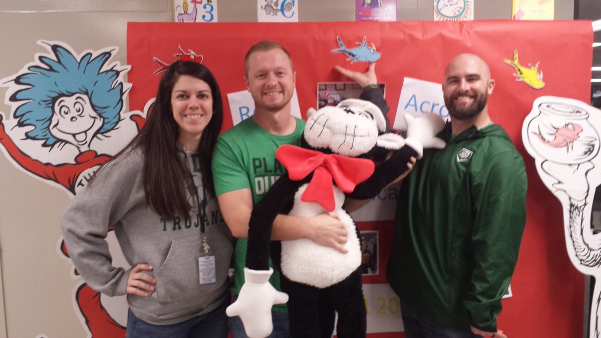 NHMediaCenter's tweet photo. North Hall teachers enjoying Dr.Seuss Read Across America Day !! https://t.co/nqMhbQA8OD