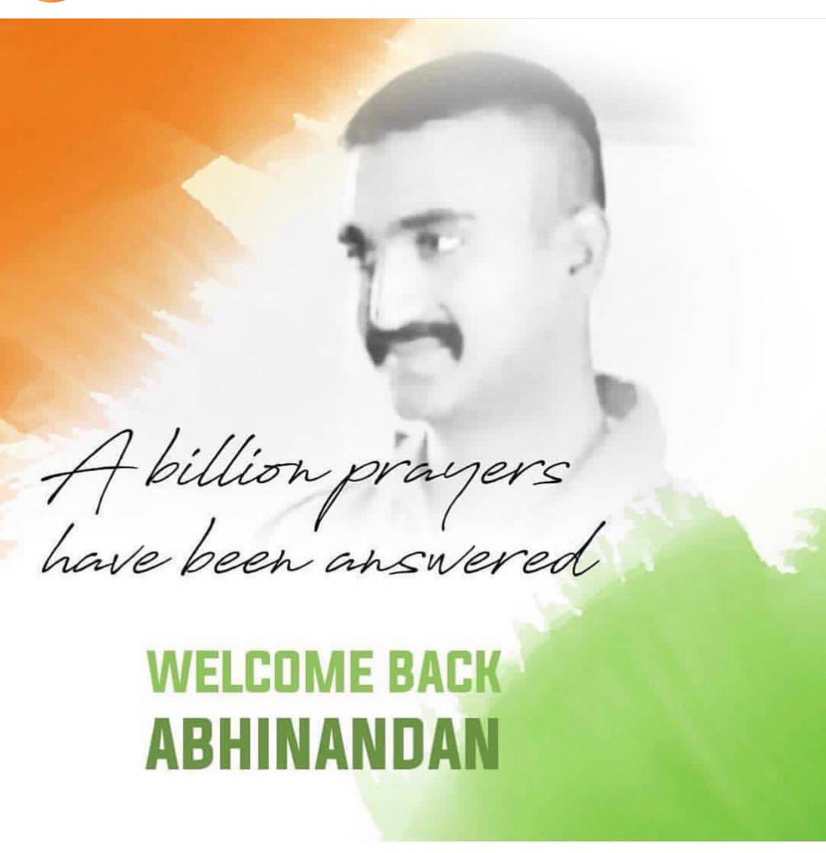 BhuvaIyc's tweet photo. भारत मां के माथे का चंदन है,
वो मेरा अभिनंदन है। 
#WelcomeBackAbhinandan #Abhinandancomingback

@BhuvaIyc @DerAmbarish @RahulGandhi @srinivasiyc @EastLyc https://t.co/llr0RB1QmN