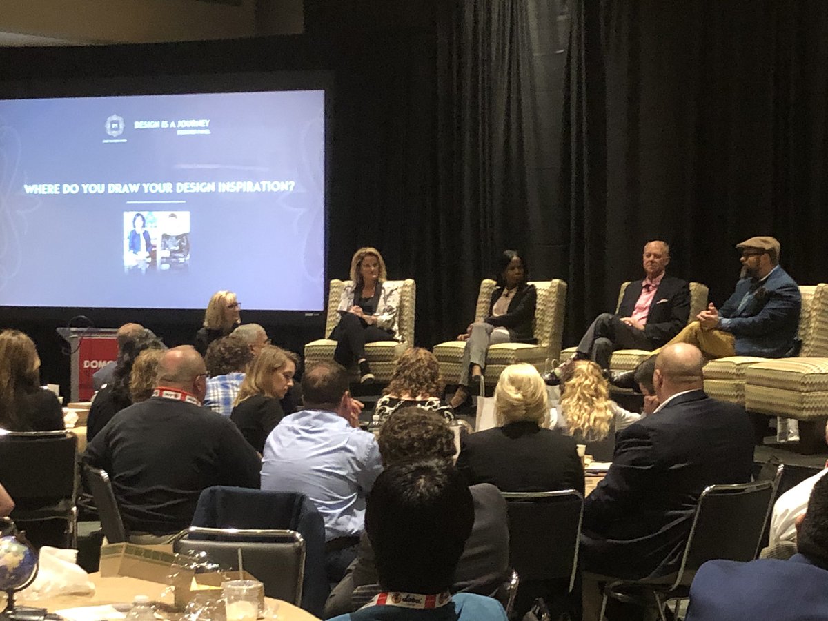 DomotexUSA's tweet photo. The room is packed @ the inspirational Design Is A Journey panel with @emilykikermorro, @fashiongrl0906, @ljwillisdesigns, Mark Woodman &amp; Brownlee Currey @CurreyCo! #domotexusa2019 #whyidomotex https://t.co/hYAX8srfmb