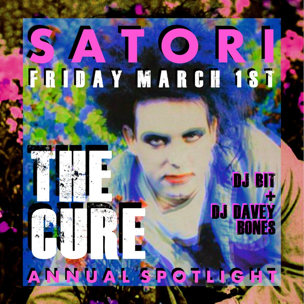 TheRitzSJ's tweet photo. 🍄 S A T O R I 🍄
ANNUAL CURE SPOTLIGHT
            TONIGHT!
.
Friday // 03.01.19 // 9PM // 21+
FREE BEFORE 10PM w/ RSVP!
🎫 https://t.co/cnakmSMGEc 🎫
.
#Satori #annualcurespotlight #DJBit #DJdaveybones #thecure #depechemode #80smusic #TheRitzSJ #SanJose #DTSJ #SoFADistrict https://t.co/PoM34J2QZu