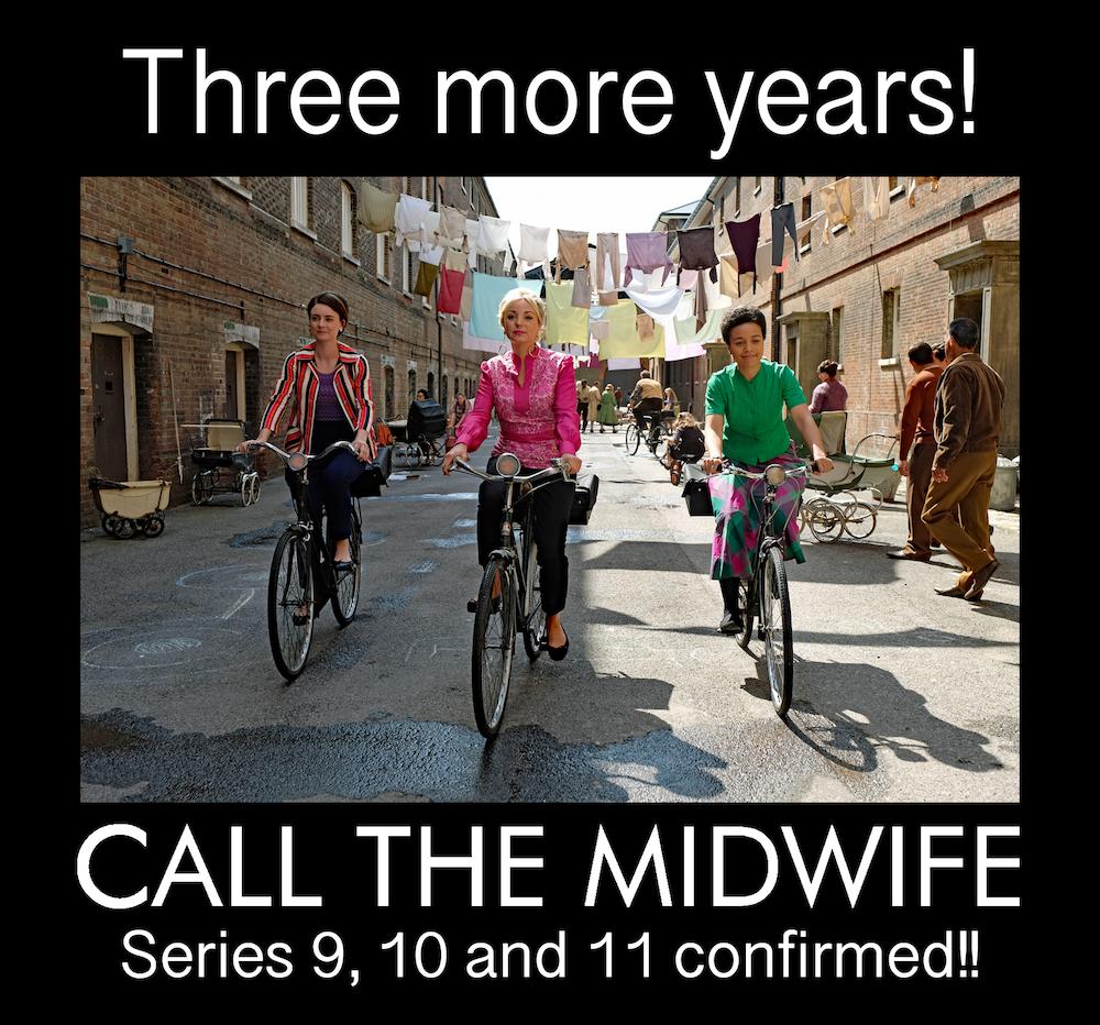 BREAKING NEWS!! @BBCOne have confirmed #callthemidwife for a further THREE seasons, taking the hit drama up to 1967!! 🙌❤️🎉 🎥facebook.com/43347644004594…