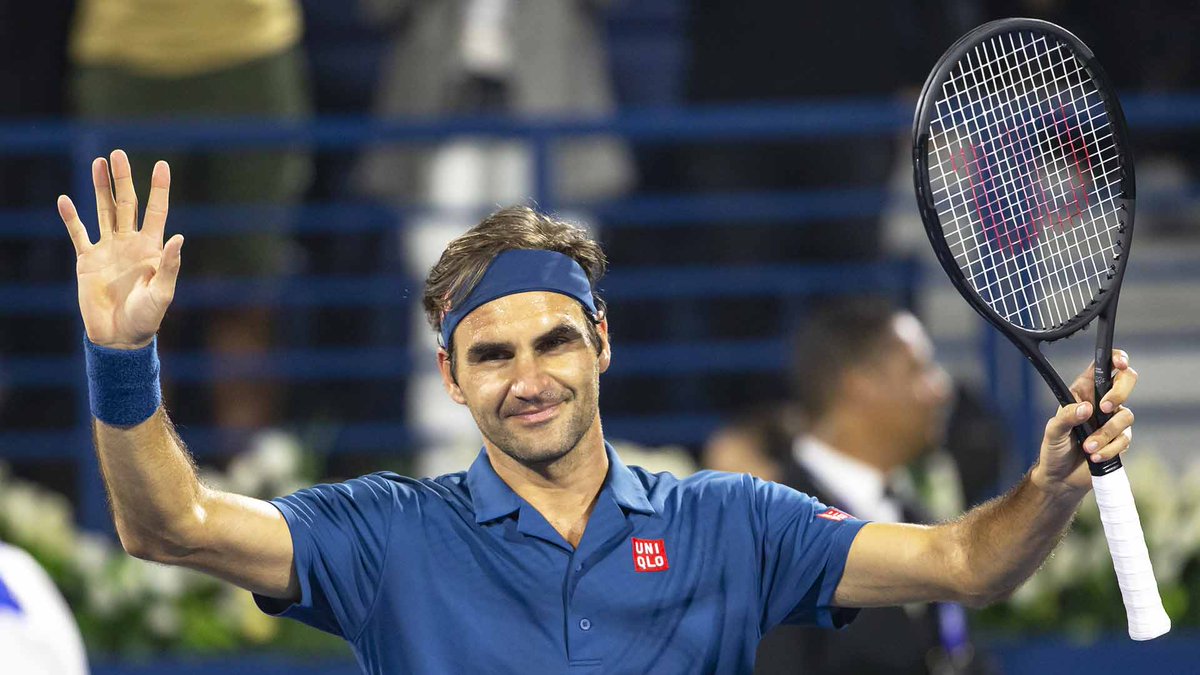 atptour's tweet photo. One Win Away From 🏆 💯 

🇨🇭 @rogerfederer cruises past Borna Coric 6-2, 6-2 and will meet Stefanos Tsitsipas in the @DDFTennis final. https://t.co/Q0N7AhJlio
