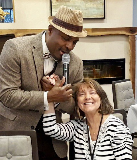 AvantiSL's tweet photo. Last week's Salize Open House was inspiring and great fun! Tamara Claunch brought us exciting news about Alzheimer’s and @DementiaAllianc. Rickey Davis touched the souls of our residents by bringing them the classics. https://t.co/Bvpj8Dqy64