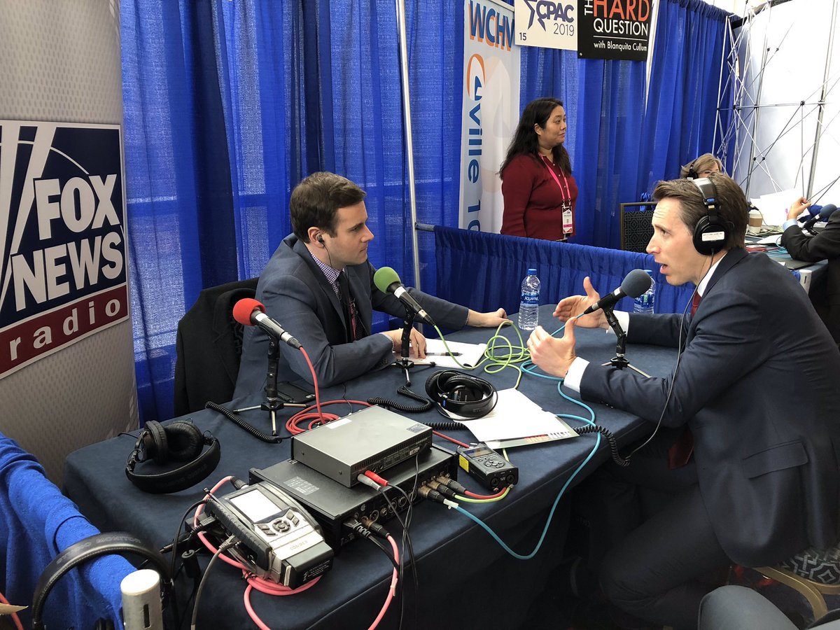 Tune in to @BensonAndHarf on @FoxNewsRadio tonight, 6-8pm – Senator @HawleyMO talked with @GuyPBenson at #CPAC2019 about big tech and more: radio.foxnews.com/fox-news-talk/…