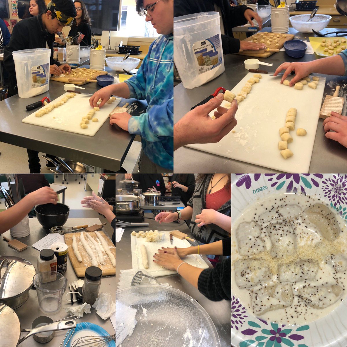 boyntonbucchefs's tweet photo. Around the World in Recipes Lab: Italy... students made handmade Gnocchi with Alfredo Sauce! @mycuhsd https://t.co/UKIpdyhXot