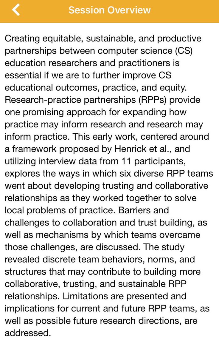 stevenpfloyd's tweet photo. The importance of common values, a unified vision and trust in #computerScience research-practice partnerships. TY @Todd_Lash @StephWortel @CSforALL @SIGCSE_TS #SIGCSE2019 https://t.co/5VVmdWn2RE