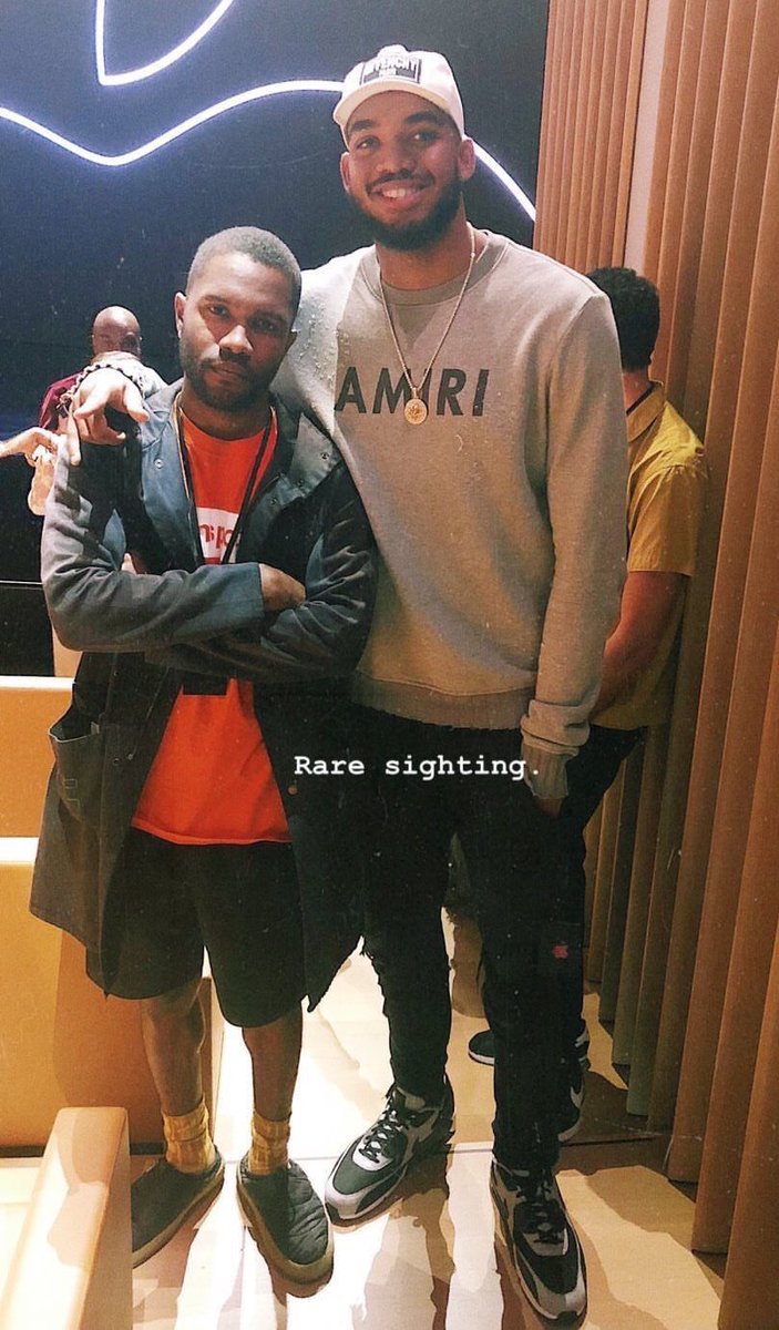 bxtchgoddess's tweet photo. Frank ocean with NBA player Karl-Anthony Towns at the Apple Keynote. https://t.co/vLsckBz49j
