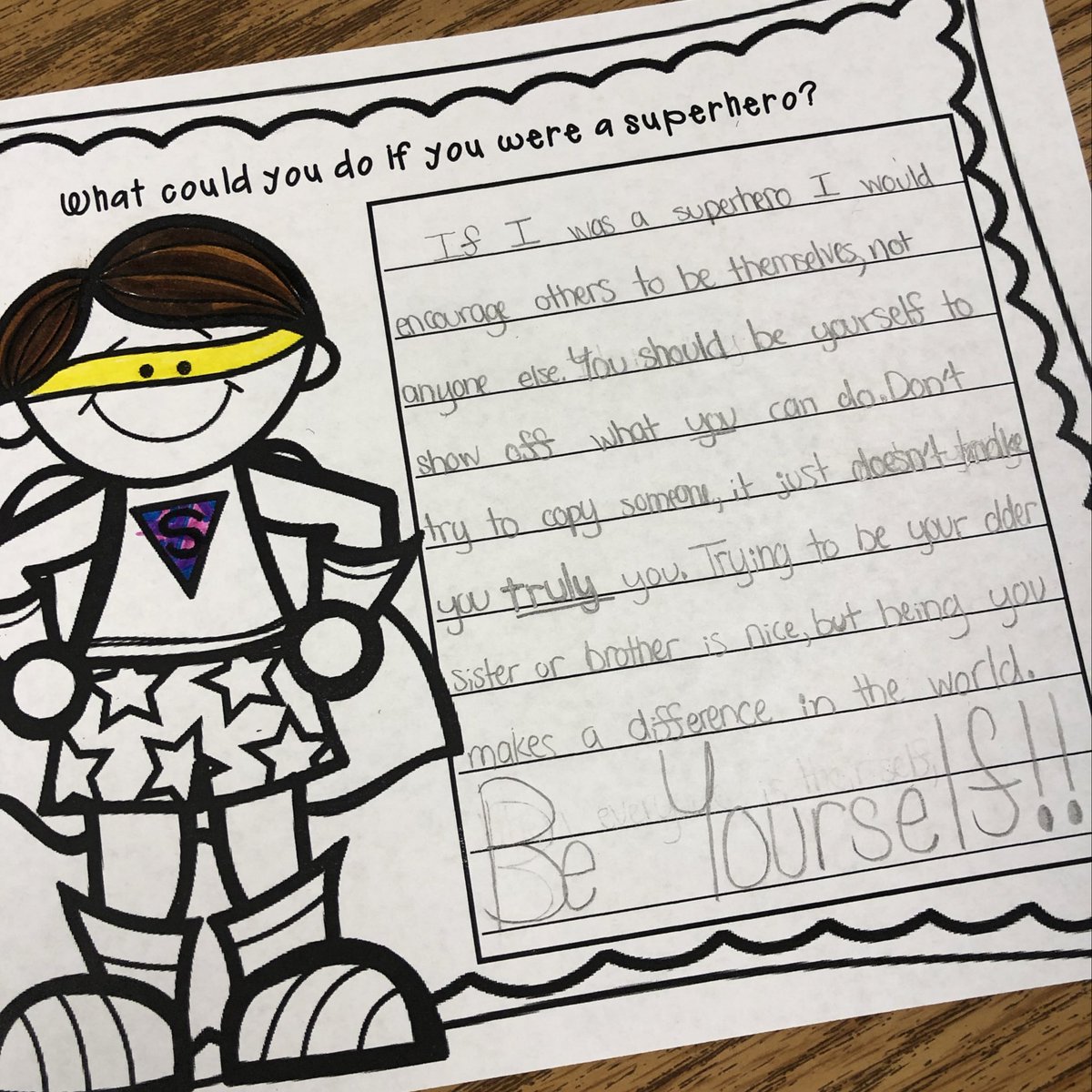 NWilliamsEDU's tweet photo. Lots of superpowers in @mscampbell14’s 4th grade class! #BeYourself #Kindness #HowToBeASuperKid #CEFSuperKid #SuperKidChallenge https://t.co/G7TOcpsSUK