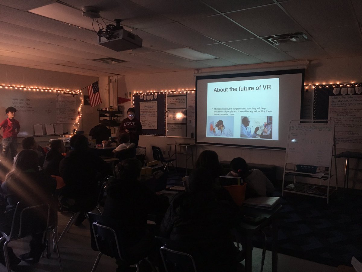 MsAnderson6th's tweet photo. My students used their presenting skills to show their classmates what they learned about synthetic materials! #sciencerules @Eastgate6NKC https://t.co/swrZAiVY4L