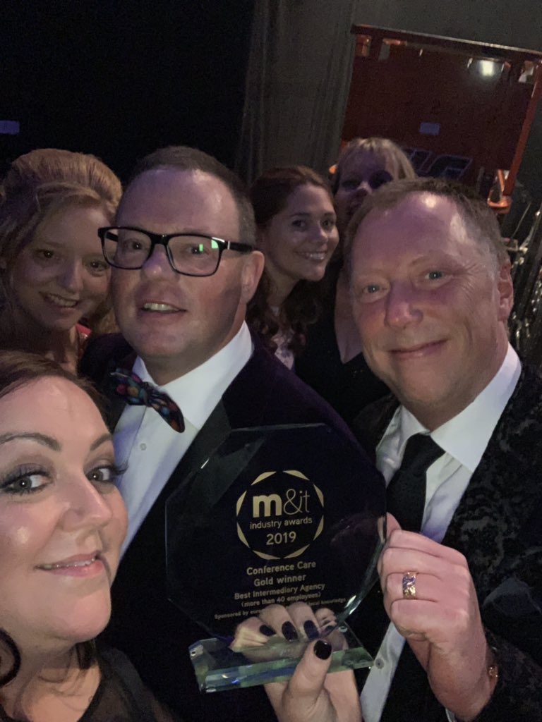 Backstage victory photo! Thank you so much amazing clients amazing team @ConfCareScot  & @Conference_Care #mitawards #mitawards2019 #winners #5years