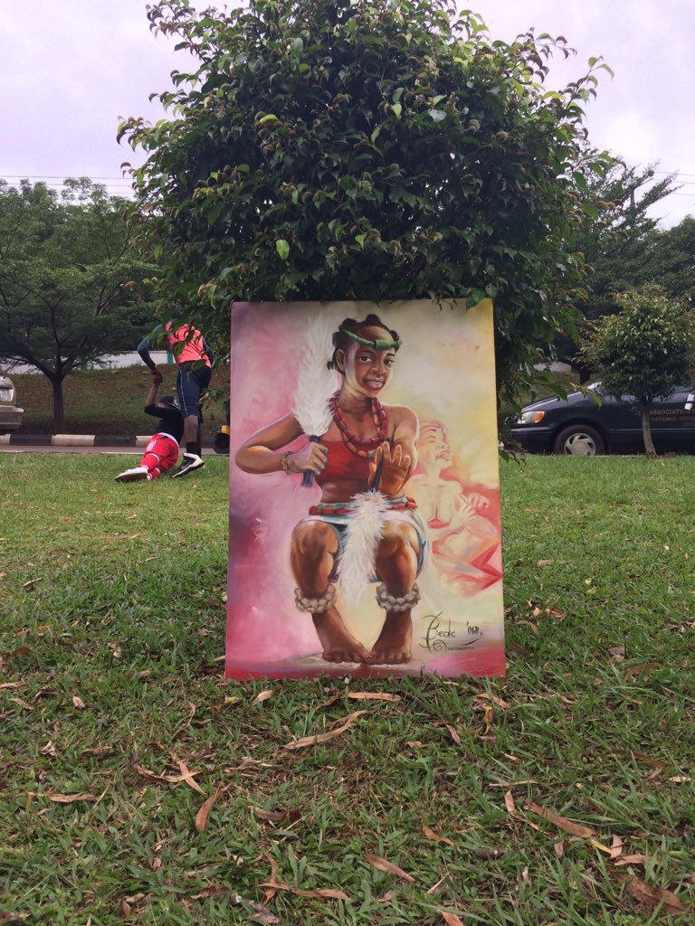 bede_ezeh's tweet photo. In the field with my paintings #creativecomplex https://t.co/yCbWRRlJ94