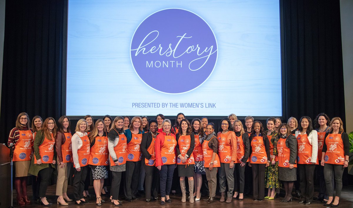 angiesbrown3's tweet photo. What an amazingly talented group of leaders; proud to stand with them as we kick off Women’s History Month at THD. #SheIsBuiltToBringIt https://t.co/mSVIH3u52X